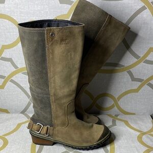 Sorel Slimboot Leather Suede Waterproof Tall Riding Knee High Biker Boots
